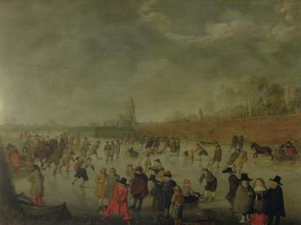 Skating Scene at Kampen (oil on canvas) | Obraz na stenu