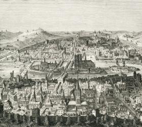 Paris c.1610, 19th century copy of a 17th century manuscript, from 'French Pictures' by Rev. Samuel G. Green, published 1878 (litho) | Obraz na stenu