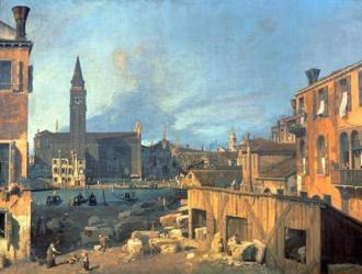 Venice: Campo San Vidal and Santa Maria della Carita (The Stonemason's Yard) 1727-28 (oil on canvas) | Obraz na stenu