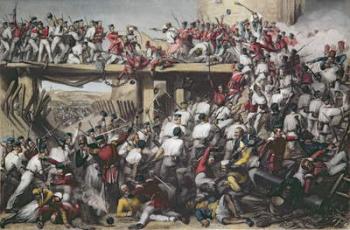 Storming of Delhi, engraved by T.H. Sherratt, published by the London Printing and Publishing Company, August 1859 (colour engraving) | Obraz na stenu