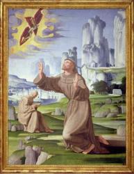 St. Francis Receiving the Stigmata (tempera on panel) (see also 59263) | Obraz na stenu