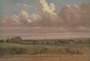 Landscape with Wheatfield, c.1850s (oil on canvas) | Obraz na stenu