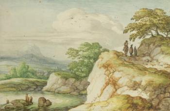 Hikers in the Highlands, c.1655 (w/c on paper) | Obraz na stenu