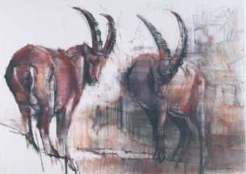 Don't Look Down (charcoal & conte on paper) | Obraz na stenu