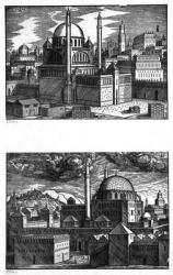 Mosques of Constantinople, 1570 (woodcut) | Obraz na stenu