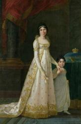 Portrait of Marie-Julie Clary (1777-1845) Queen of Naples with her daughter Zenaide Bonaparte (1801-54) 1807 (oil on canvas) | Obraz na stenu