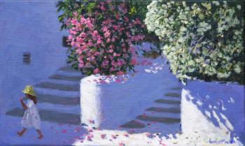 Bougainvillea,Anandas,Milos,Greek Islands, 2017, (oil on canvas) | Obraz na stenu