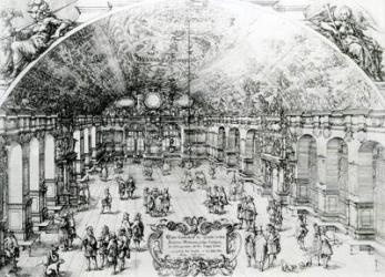 View of the Interior of the Lusthaus in Stuttgart, 1619 (etching) | Obraz na stenu