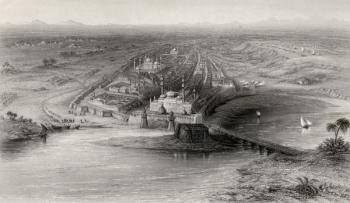 Panoramic view of New and Old Delhi, India (engraving) | Obraz na stenu