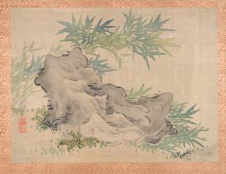 Bamboo and Rocks, 1851 (watercolour on silk) | Obraz na stenu