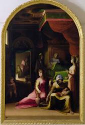 The Birth of the Virgin, c.1540-43 (oil on panel) | Obraz na stenu