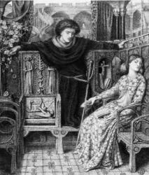 Hamlet and Ophelia, 1858 (pen & ink on paper) | Obraz na stenu