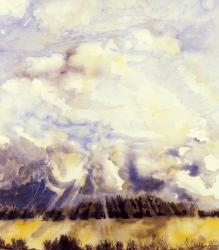 March Sky,1989, water colour on handmade paper | Obraz na stenu