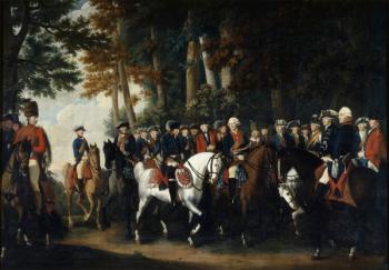 King Frederick II's return from Preussen von Manoever, c.1785 (oil on panel) | Obraz na stenu