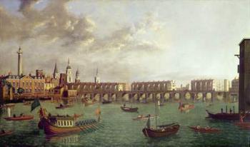 View of Old London Bridge (oil on panel) | Obraz na stenu