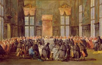 The Doge at the Feast for the Opening of the Carnival of Venice (oil on canvas) | Obraz na stenu