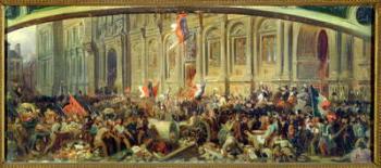 Alphonse de Lamartine (1790-1869) Rejecting the Red Flag at the Hotel-de-Ville, Paris, 25th February 1848 (oil on canvas) | Obraz na stenu