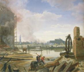 Hamburg After the Fire, 1842 (oil on panel) | Obraz na stenu