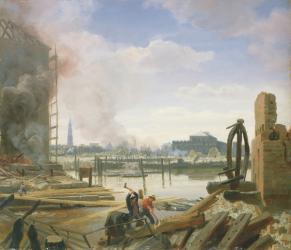 Hamburg After the Fire, 1842 (oil on panel) | Obraz na stenu