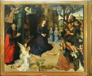 Christ Child Adored by Angels, Central panel of the Portinari Altarpiece, c.1479 (oil on panel) | Obraz na stenu