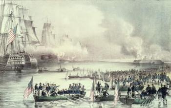 Landing of the American Force at Vera Cruz, under General Scott, March 1847 (colour litho) | Obraz na stenu
