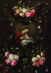 The Virgin and Child in a Garland of Flowers | Obraz na stenu