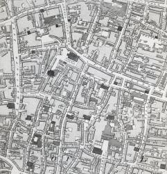 Street map of London around Guildhall, c.1795 (print) | Obraz na stenu