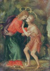 The meeting of Christ and St. John the Baptist (oil on panel) | Obraz na stenu