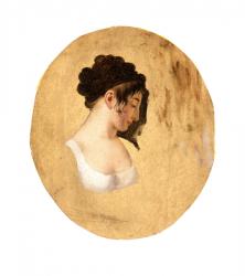 Profile of a Young Woman's Head, c.1794 (oil on paper on canvas) | Obraz na stenu