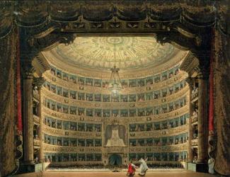 La Scala, Milan, during a performance (w/c on paper) | Obraz na stenu