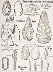 Early Stone Implements, illustration from 'The Outline of History' by H.G. Wells, Volume I, published in 1920 (litho) | Obraz na stenu