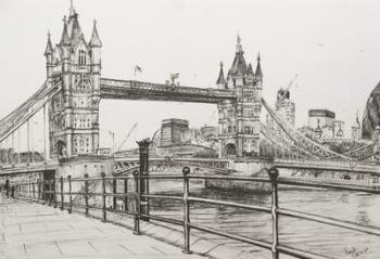 Tower Bridge London, 2006, (Ink on Paper) | Obraz na stenu