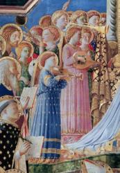 The Coronation of the virgin, detail of musical angels from the left hand side, c.1430-32 (oil on panel) (detail of 60319) | Obraz na stenu