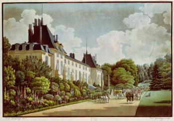 View of the Chateau de la Malmaison next to the park, from 'Views of the Malmaison', engraved by Louis Garneray (1783-1857) (aquatint) | Obraz na stenu