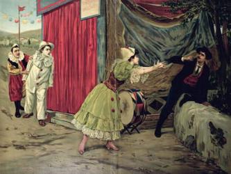 Scene from the opera 'Pagliacci' by Ruggiero Leoncavallo (1857-1919) (oil on canvas) | Obraz na stenu