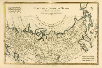 Map of the Russian Empire, in Europe and Asia, from 'Atlas de Toutes les Parties Connues du Globe Terrestre' by Guillaume Raynal (1713-96), published J L Pellet, Geneva, 1780 (coloured engraving) | Obraz na stenu