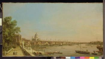 The Thames from the Terrace of Somerset House Looking Towards St. Paul's, c.1750 (oil on canvas) | Obraz na stenu