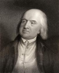 Jeremy Bentham, engraved by S. Freeman (1773-1857) from 'National Portrait Gallery, volume IV', published c.1835 (litho) | Obraz na stenu
