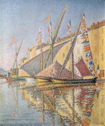 Sailing Boats in St. Tropez Harbour, 1893 (oil on canvas) | Obraz na stenu
