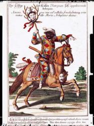 Harlequin on Horseback (coloured engraving) | Obraz na stenu