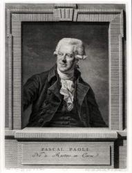 Portrait of Pascal Paoli, engraved by Benoit Louis Henriquez (1732-1806) 1793 (engraving) (b/w photo) | Obraz na stenu