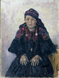Portrait of a Cossack Woman, 1909 (oil on canvas) | Obraz na stenu