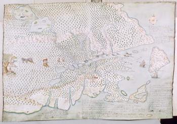 Map of the St. Lawrence Estuary (pen & ink and w/c on paper) | Obraz na stenu