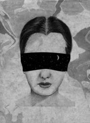 Blinded by the night, 2016, (pencil, charcoal, marbling, digital) | Obraz na stenu