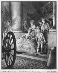 The Little Godfathers, 1776, engraved in 1777 by Pierre Charles Baquoy (1759-1829) and Charles Emmanuel Patas (1744-1802) (engraving) (b/w photo) | Obraz na stenu