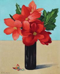 Red Begonias (watercolour on paper) | Obraz na stenu