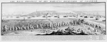 The West Prospect of His Majestys Dock-Yard at Chatham, 1738 (engraving) | Obraz na stenu