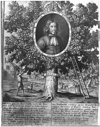 William Pendrill and the Boscobel Oak, c.1700 (engraving) | Obraz na stenu