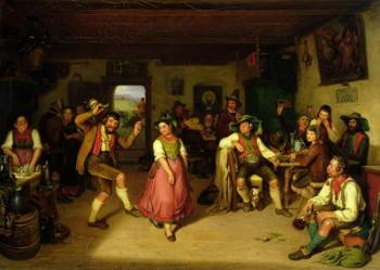 Target Shooting and Dancing in Oberbayern, 1841 (oil on canvas) | Obraz na stenu