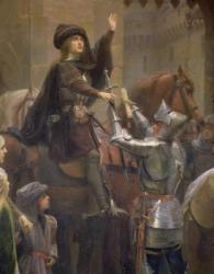 Joan of Arc leaving Vaucouleurs, 23rd February 1429 (detail of Baudricourt and Joan of Arc), 1887 (oil on canvas) | Obraz na stenu